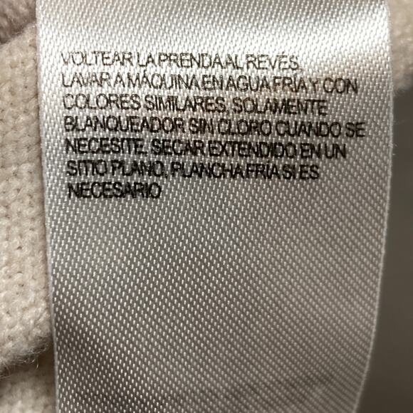 Lucky Brand V-Neck Fleece Sweater Sweatshirt Pullover Cream Women's Size Medium - Picture 9 of 9